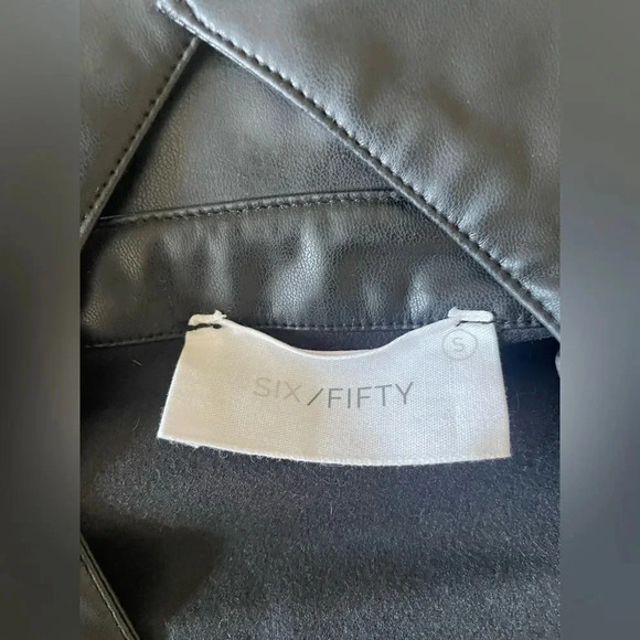 Six/Fifty Collared Leather Blouse - Picture 3 of 8